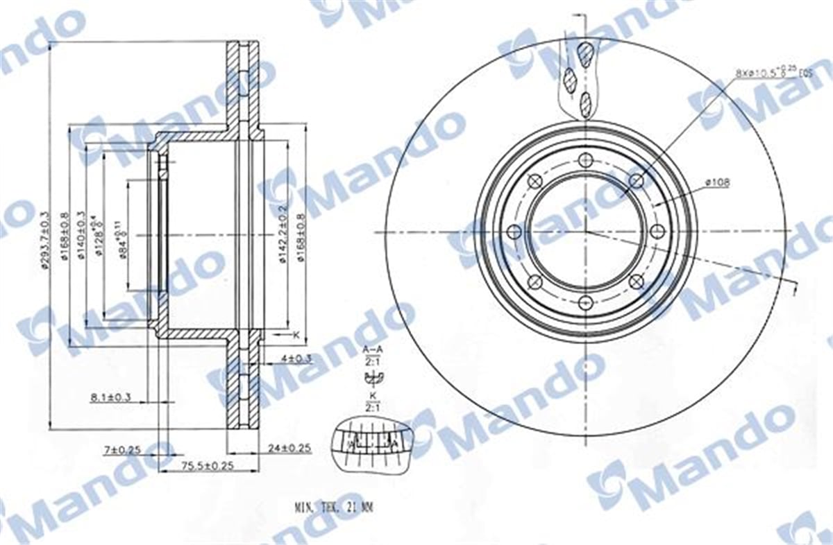 MANDO MBC035392 - Fren Diski Arka - Fiat Daily Iii Iv