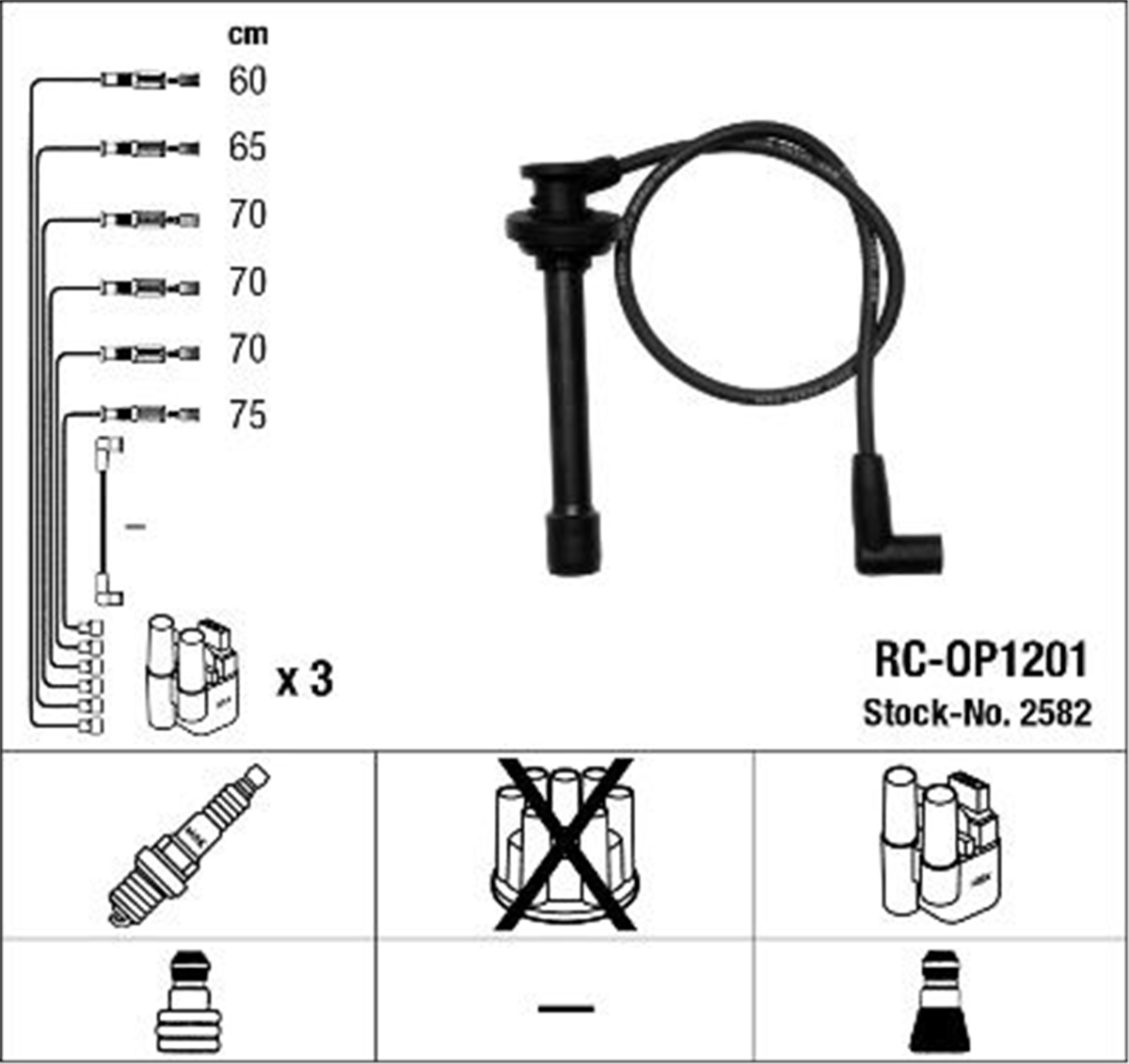 NGK 2582 - Buji Kablosu - Opel Monterey A