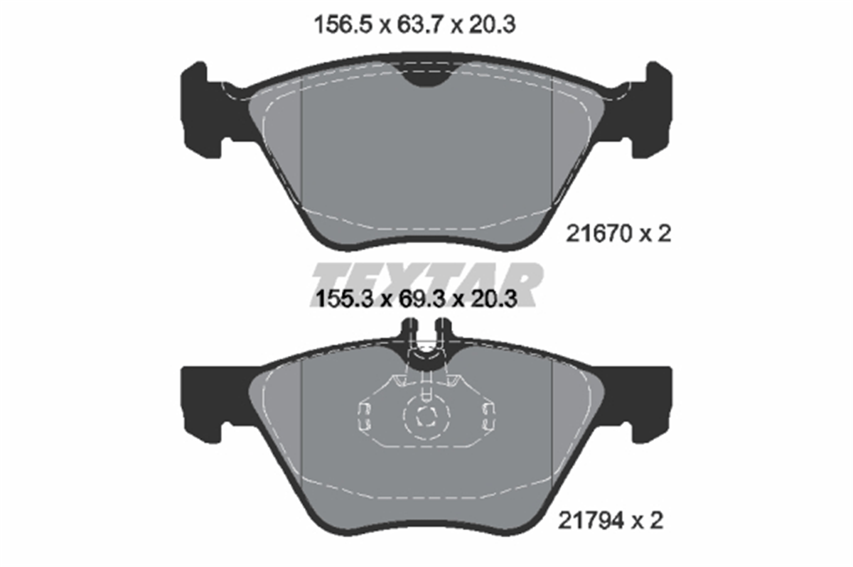 TEXTAR 2167001 - Fren Balatasi Ön - Mercedes W208-210-170