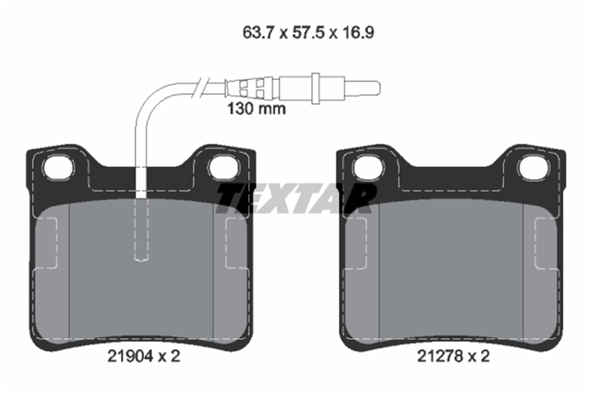 TEXTAR 2190403 - Fren Balatasi Arka - Mercedes Vito.108,110.d - 108,110,112.cdi - V.200,220,230,280