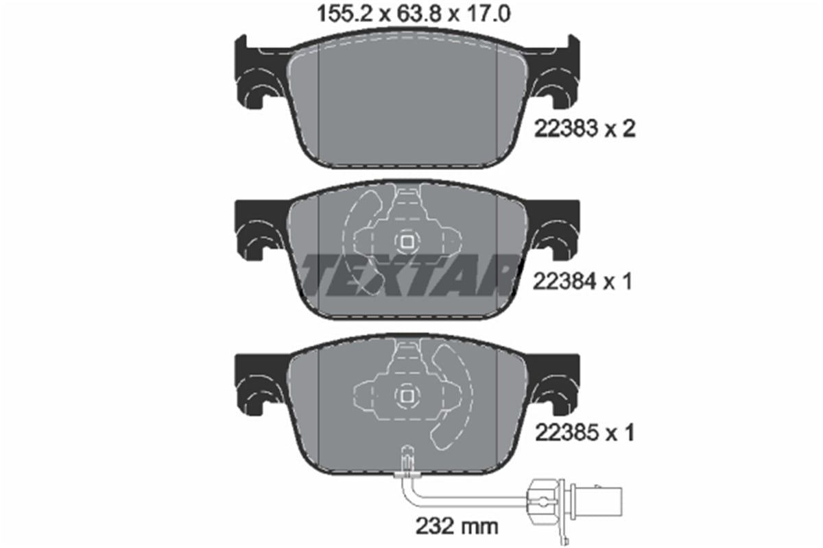 TEXTAR 2238301 - Fren Balatasi Ön - Vw A4-a5