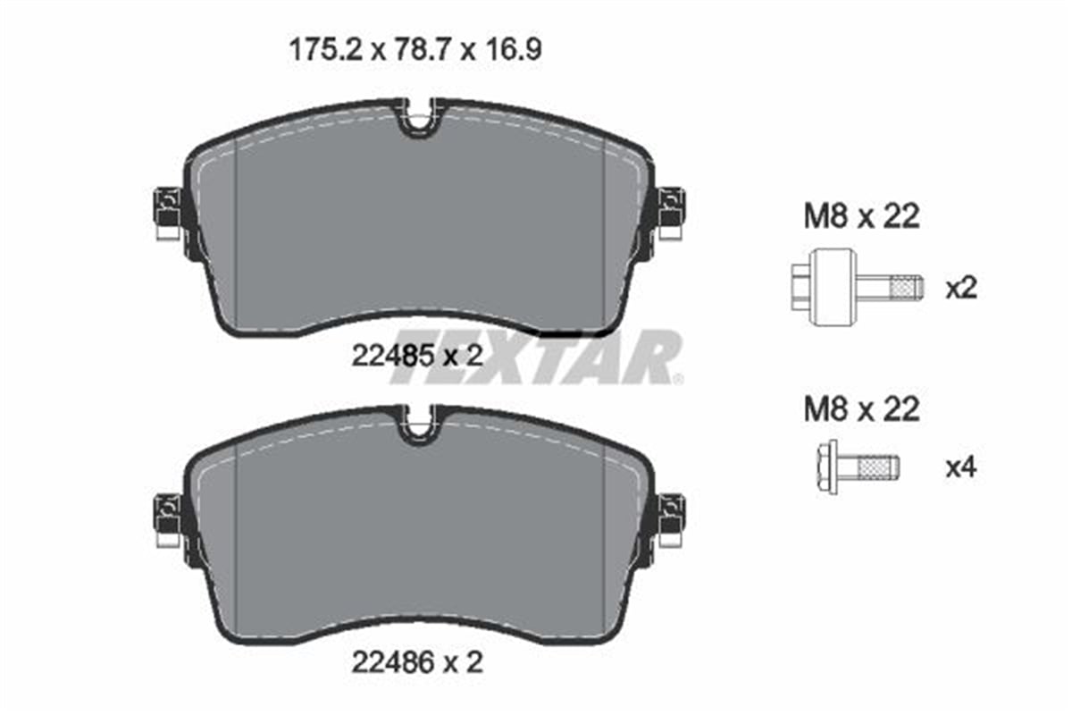 TEXTAR 2248505 - Fren Balatasi Ön - Bmw Land Rover Defender Discovery Sport Van Evoque Jaguar E-pace