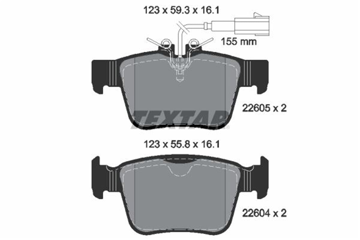 TEXTAR 2260501 - Fren Balatasi Arka - Fiat Alfa Romeo Giulia/stelvio