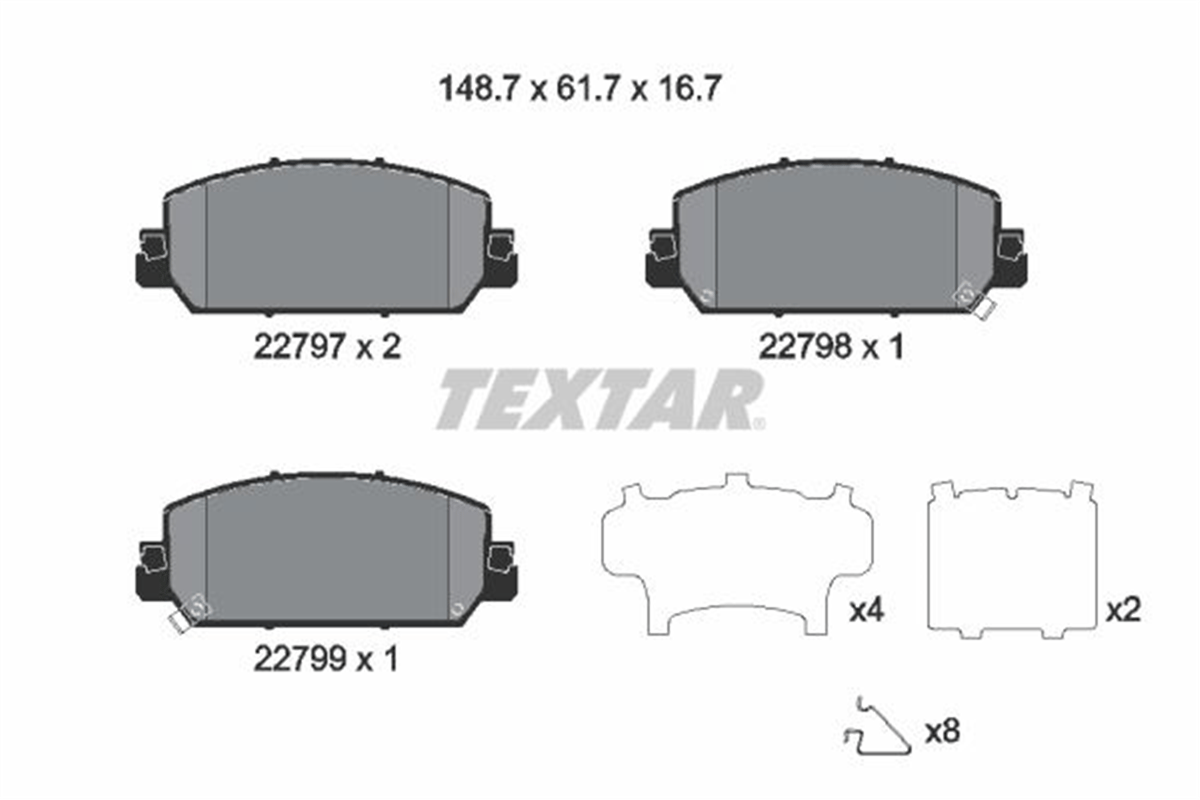 TEXTAR 2279701 - Fren Balatasi Ön - Japon Crv (rw: Rt) (rw1)