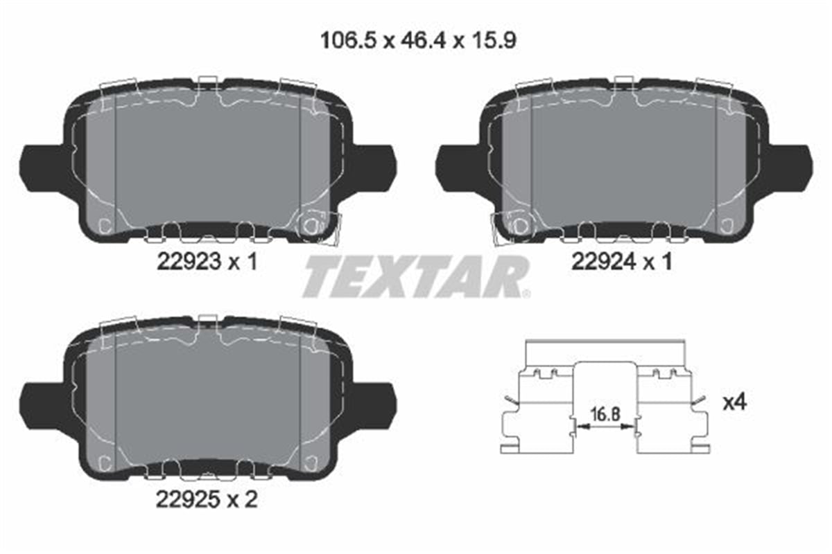 TEXTAR 2292301 - Fren Balatasi Arka - Opel Insignia B