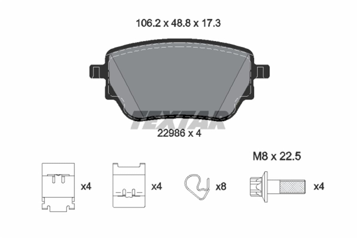 TEXTAR 2298601 - Fren Balatasi Arka - Mercedes W177-247-cla 118