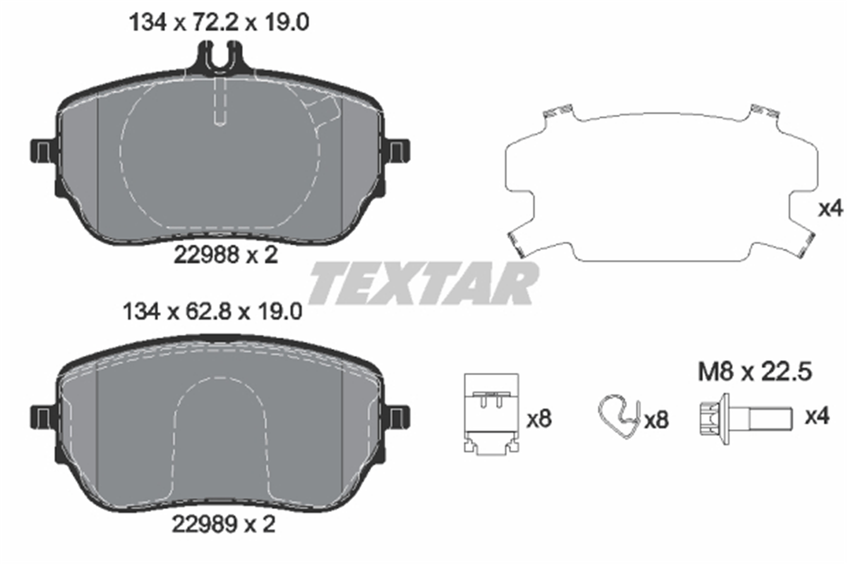 TEXTAR 2298801 - Fren Balatasi Ön - Mercedes W177-247-118