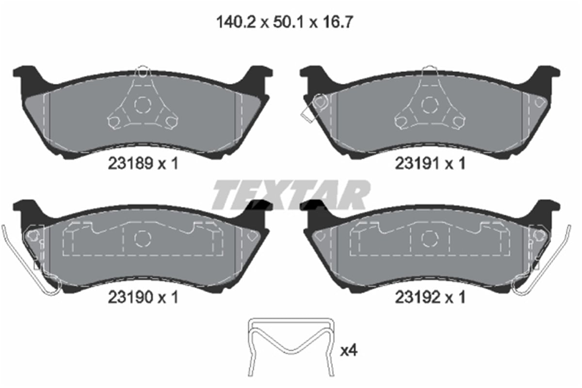 TEXTAR 2318902 - Fren Balatasi Arka - Mercedes W163
