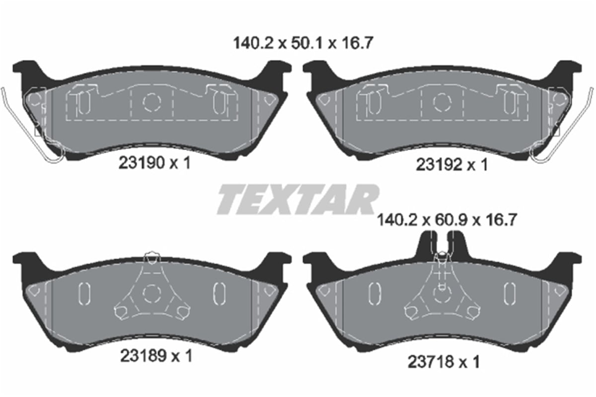 TEXTAR 2319002 - Fren Balatasi Arka - Mercedes W163