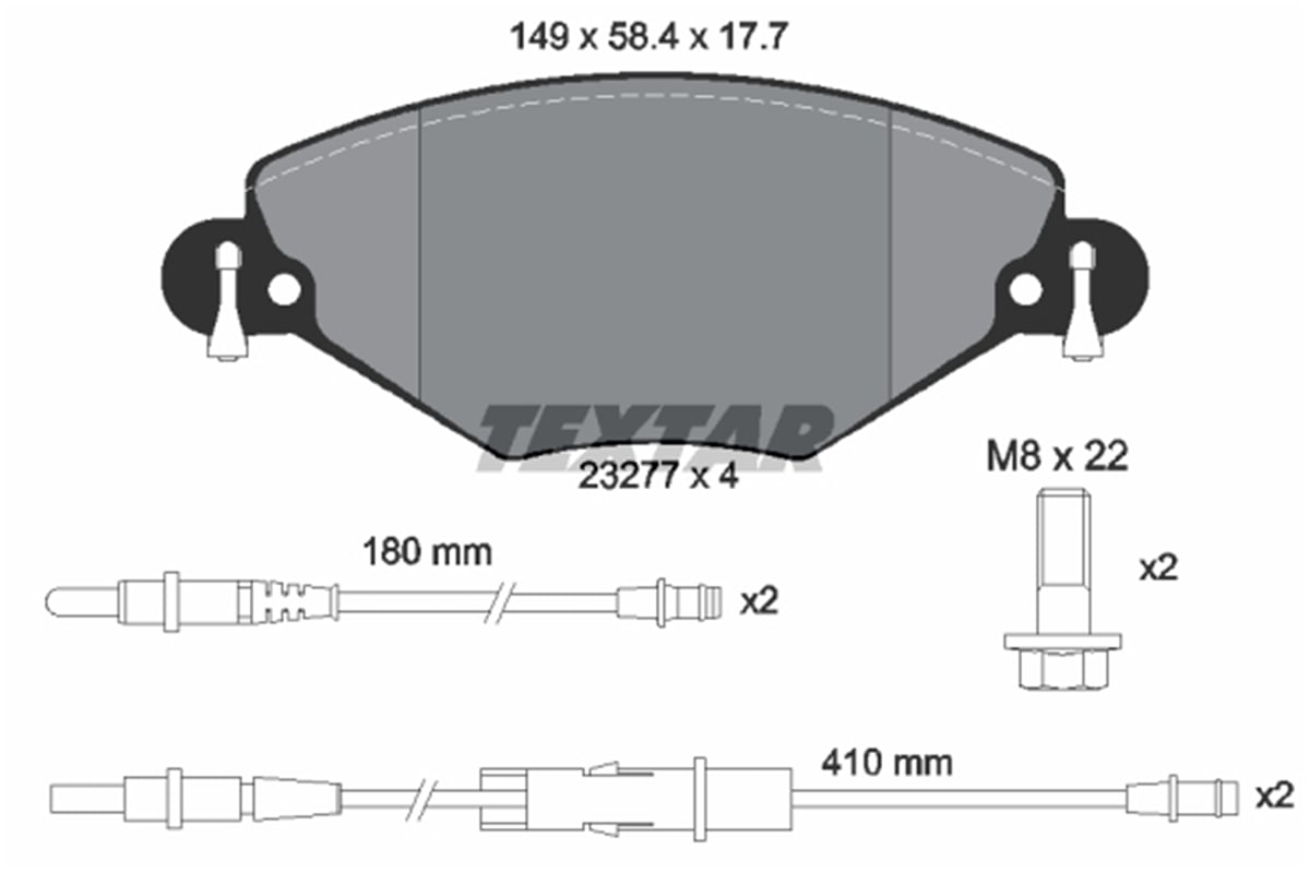 TEXTAR 2327701 - Fren Balatasi Ön - Psa C5 I / C5 Ii