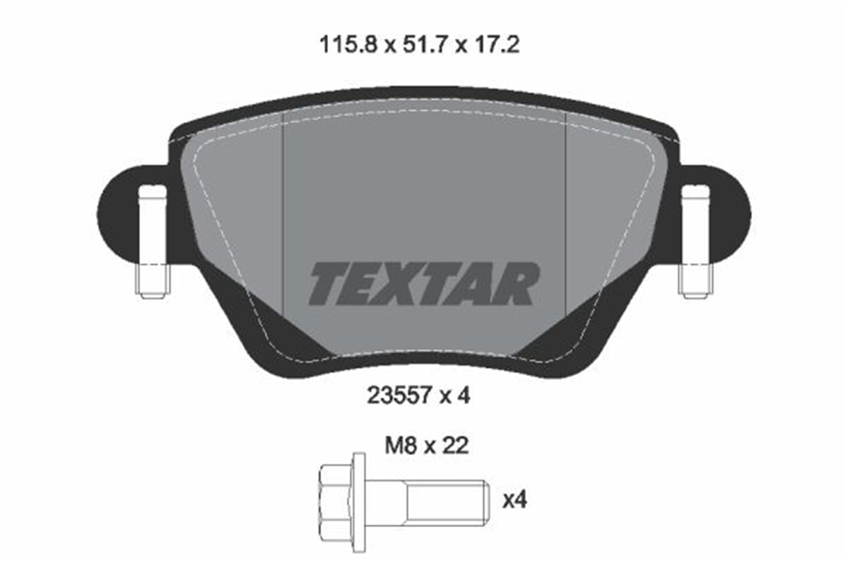 TEXTAR 2355701 - Fren Balatasi Arka - Ford Mondeo