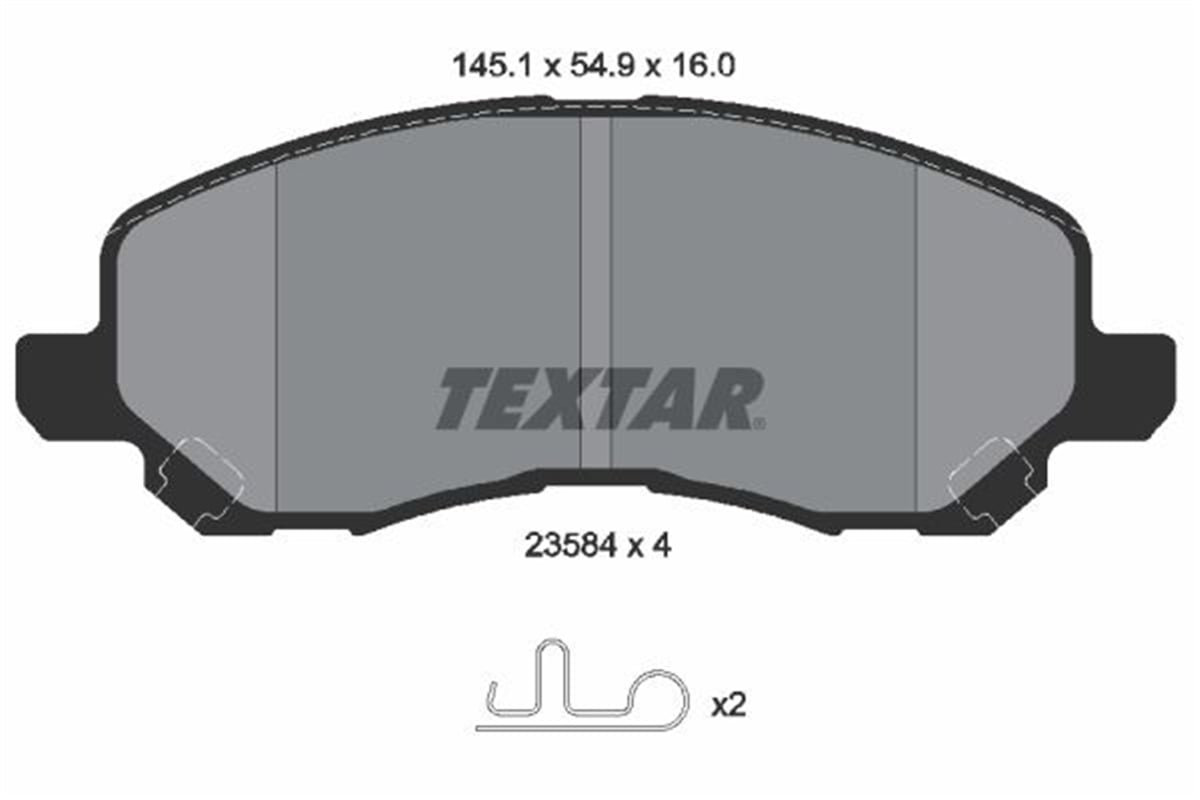 TEXTAR 2358401 - Fren Balatasi Ön - Japon Lancer (cs) : Lancer (cy) 08- : Asx (ga) 10-