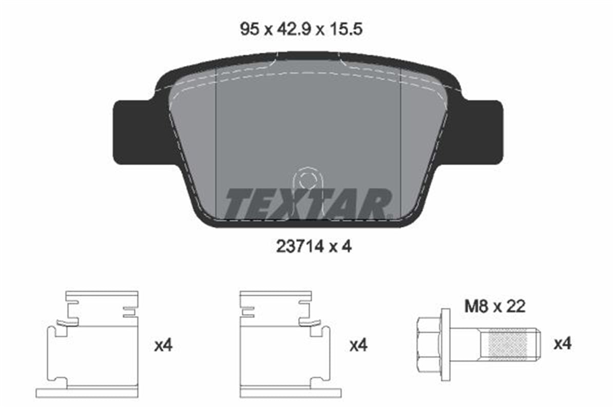 TEXTAR 2371401 - Fren Balatasi Arka - Fiat Stilo/bravo/linea/alfa