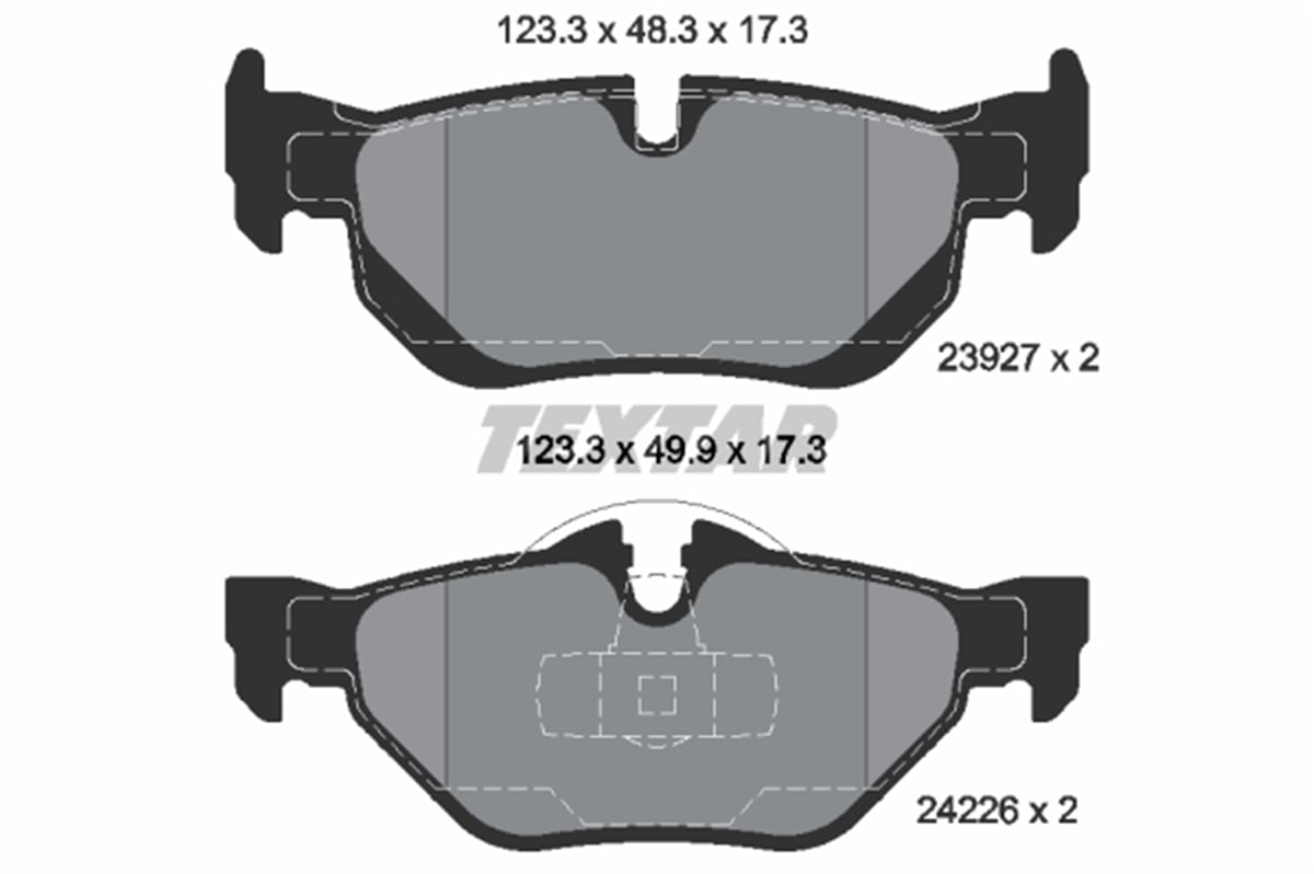 TEXTAR 2392701 - Fren Balatasi Arka - Bmw E81-e82-e87-e88-e90-e90 Lci-e91-e91 Lci-e92-e92 Lci-e93-e93 Lci-x1 E84