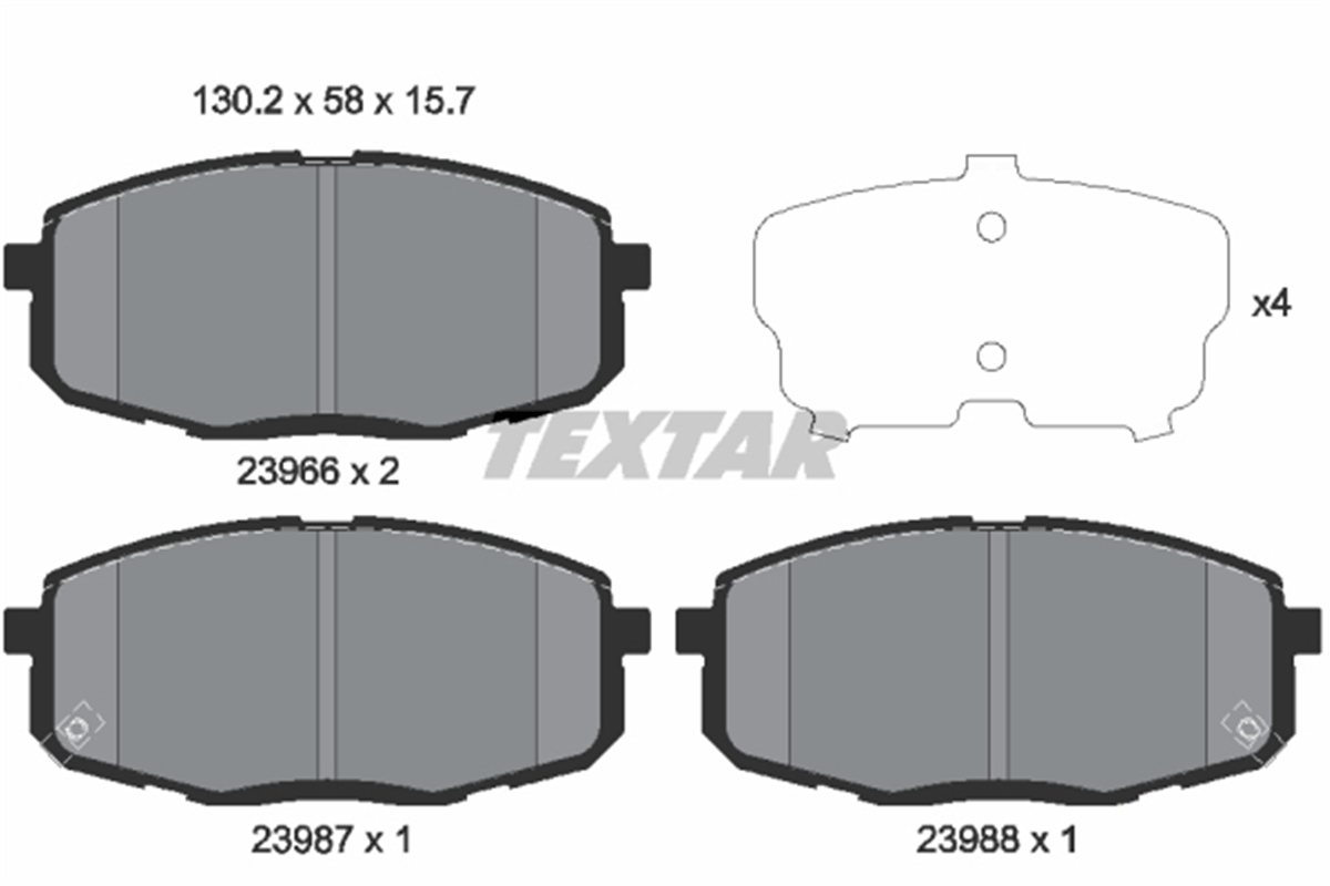 TEXTAR 2396601 - Fren Balatasi Ön - Kore I30/carens/ceed/proceed/laguna