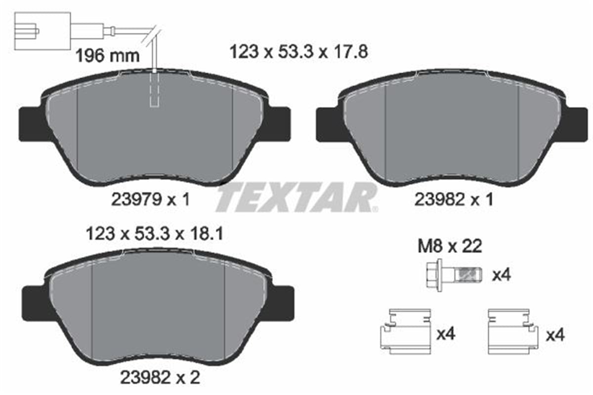 TEXTAR 2397901 - Fren Balatasi Ön - Fiat Linea/doblo/fiorino/g.punto/corsa/nemo-ford Ka