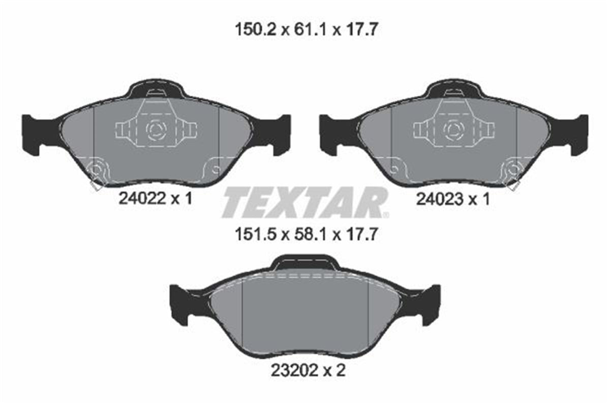 TEXTAR 2402201 - Fren Balatasi Ön - Japon Yaris (p9, P13)