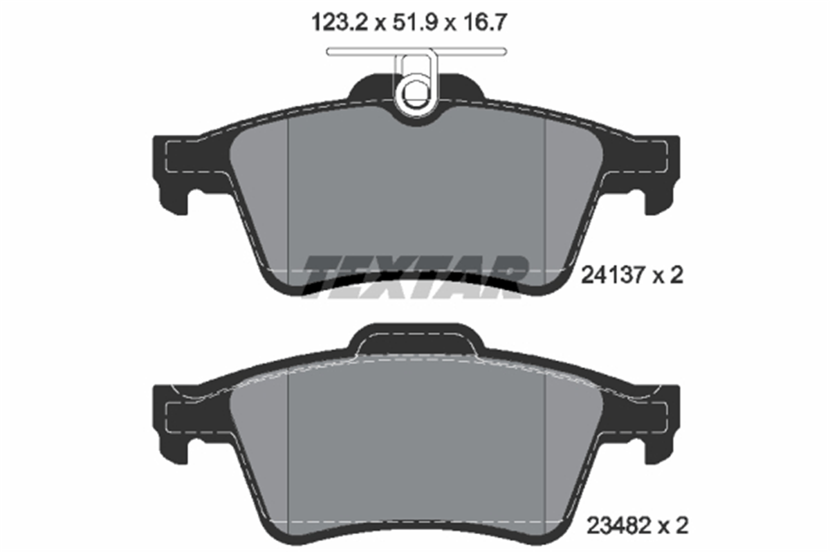 TEXTAR 2413701 - Fren Balatasi Arka - Ford Focus/vectra C/citroen / Ford/ Mazda/ Renault / Saab / Volvo