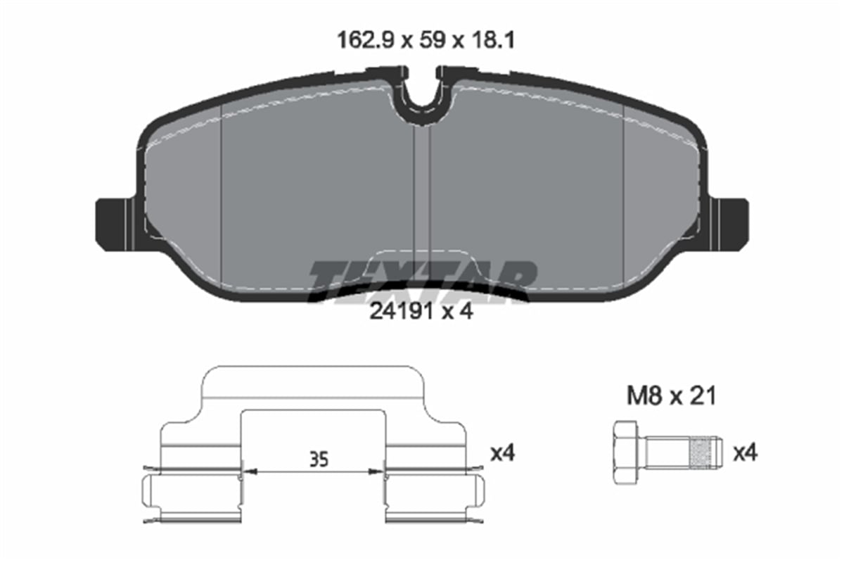 TEXTAR 2419101 - Fren Balatasi Ön - Bmw Range Rover Discovery - Sport - Iii - Iv