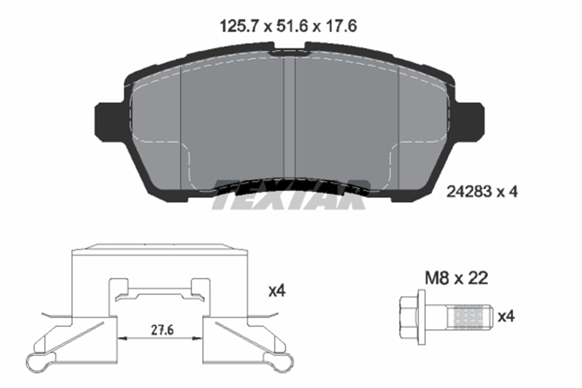 TEXTAR 2428302 - Fren Balatasi Ön - Ford Fiesta Mazda Ii Suzuki Swift Iv