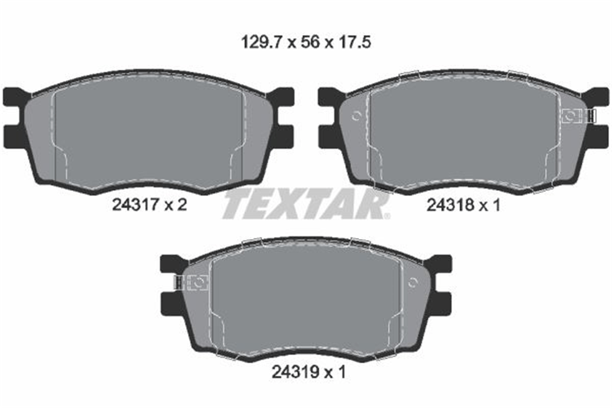 TEXTAR 2431701 - Fren Balatasi Ön - Kore Accent Era/i20/rio
