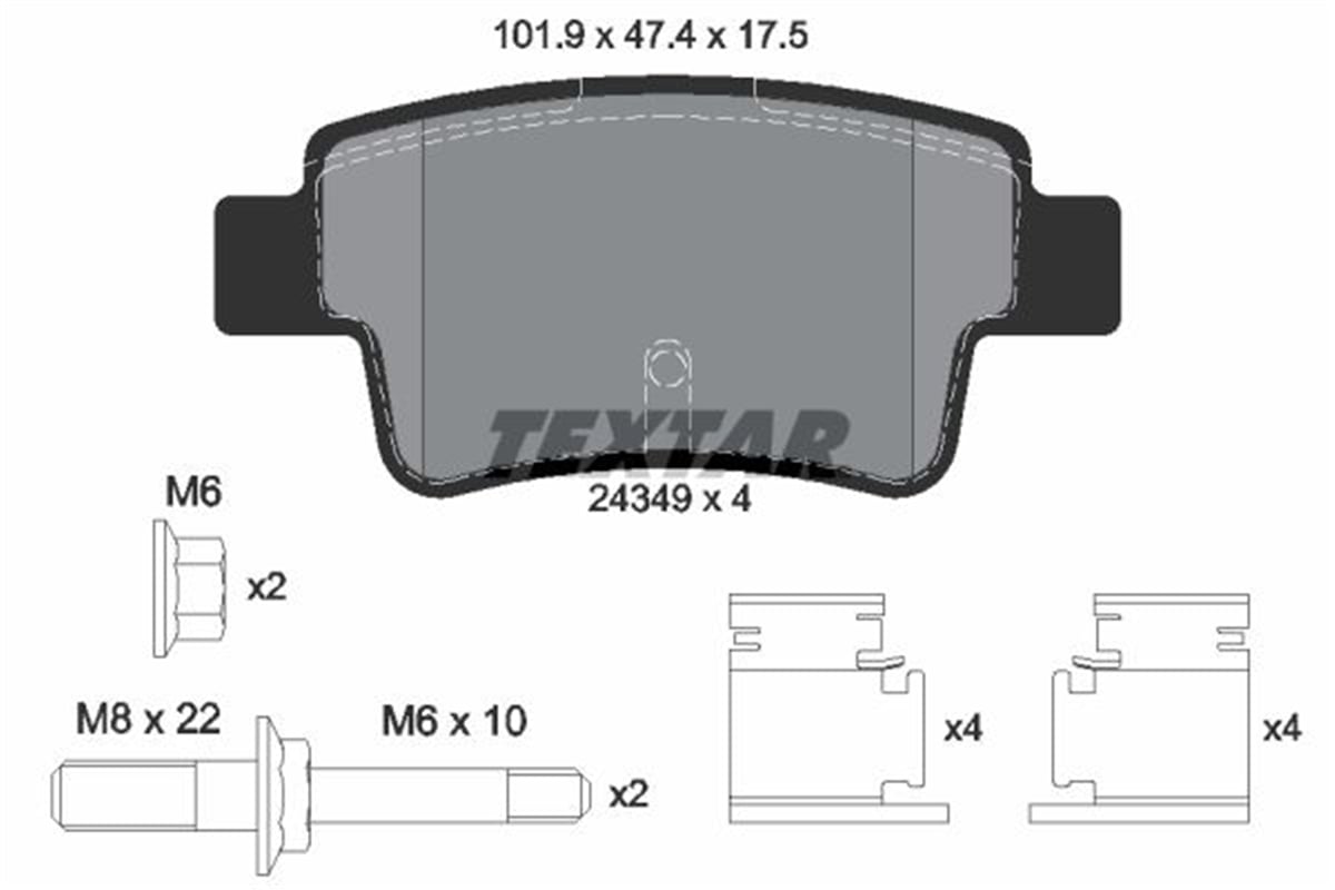 TEXTAR 2434903 - Fren Balatasi Arka - Opel Corsa D