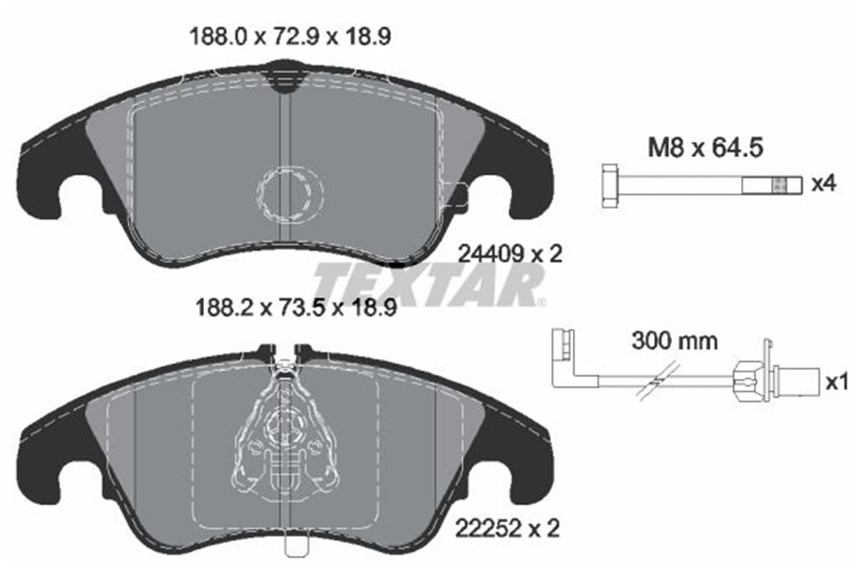 TEXTAR 2440903 - Fren Balatasi Ön - Vw A4-a5-a6-a7-q5