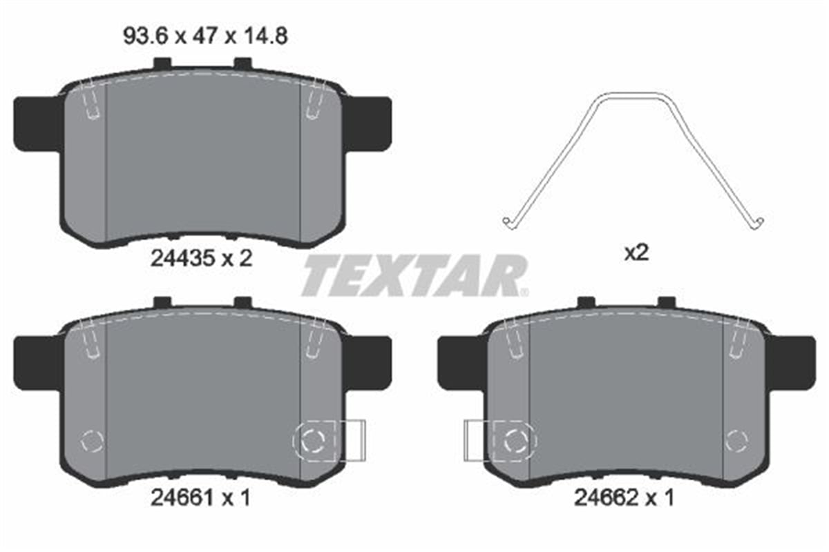 TEXTAR 2443501 - Fren Balatasi Arka - Japon Accord (cu)