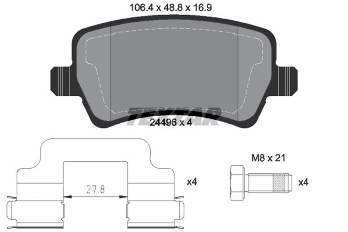 TEXTAR 2449601 - Fren Balatasi Arka - Bmw Range Rover Evoque