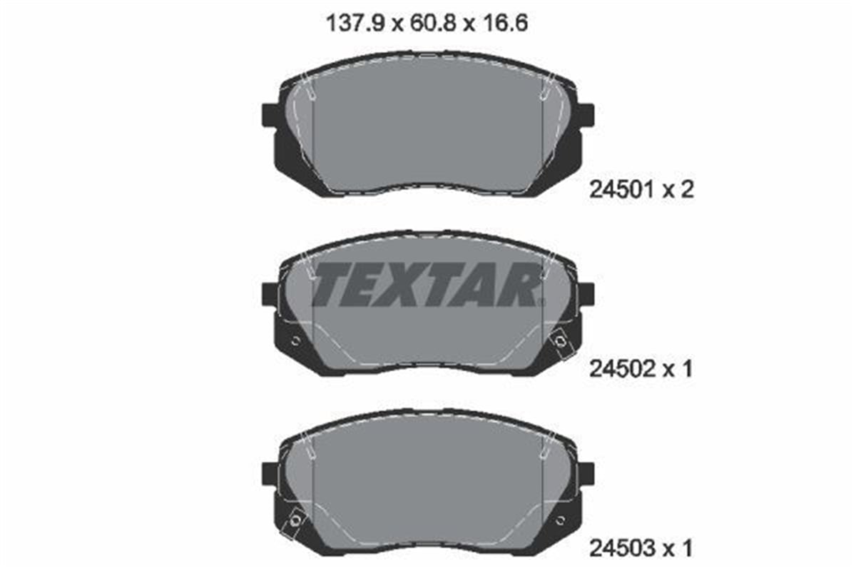 TEXTAR 2450101 - Fren Balatasi Ön - Kore Ix35/i40/tucson/kona/sportage/carens