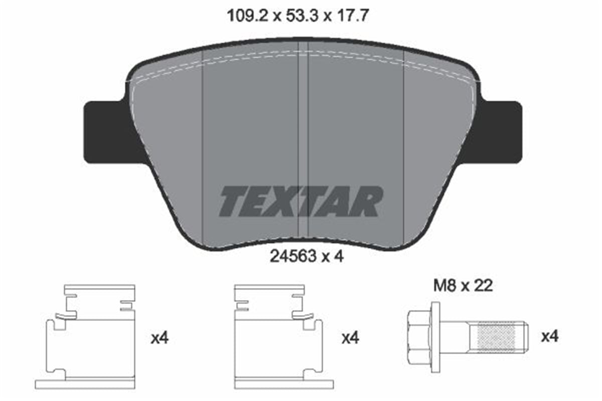TEXTAR 2456301 - Fren Balatasi Arka - Vw Caddy-golf6-jetta-a3