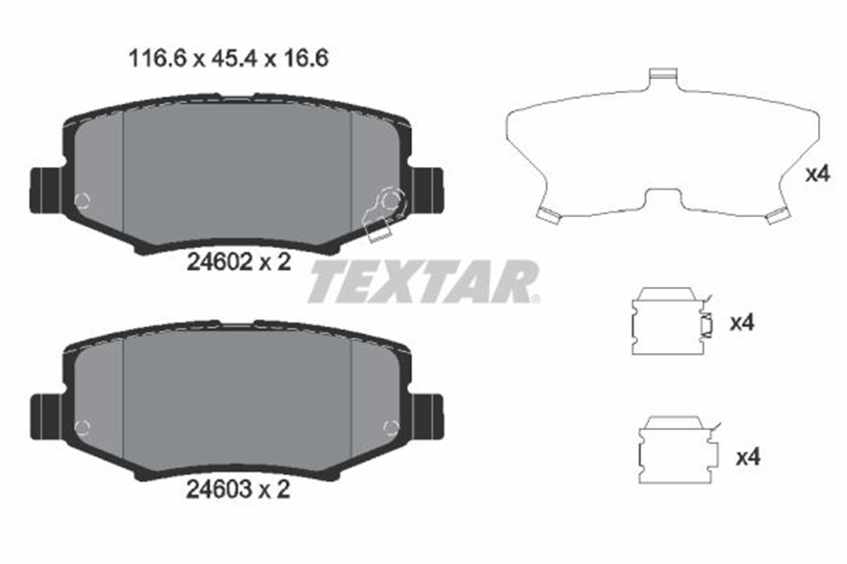 TEXTAR 2460201 - Fren Balatasi Arka - Fiat Jeep Grand Cherokee- Wrangler Iii