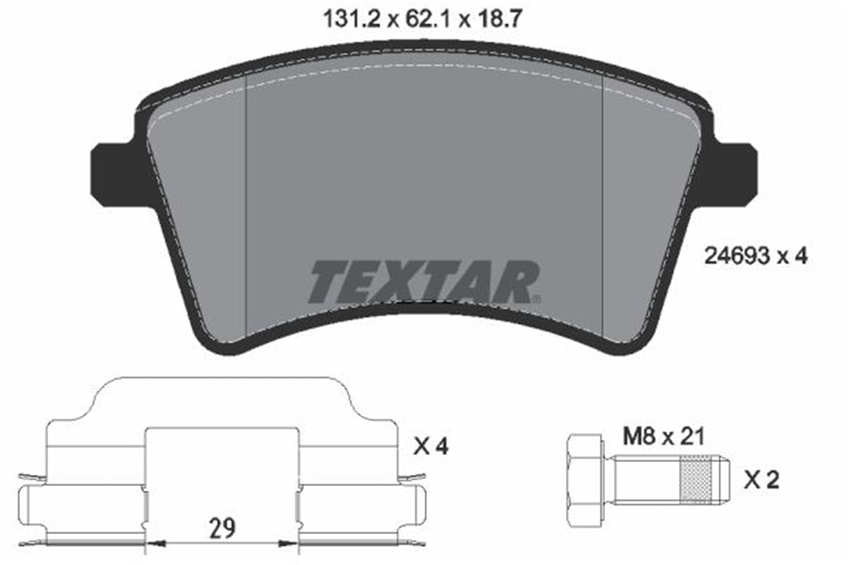 TEXTAR 2469301 - Fren Balatasi Ön - Renault Kangoo Iii/mercedes-benz/jitan