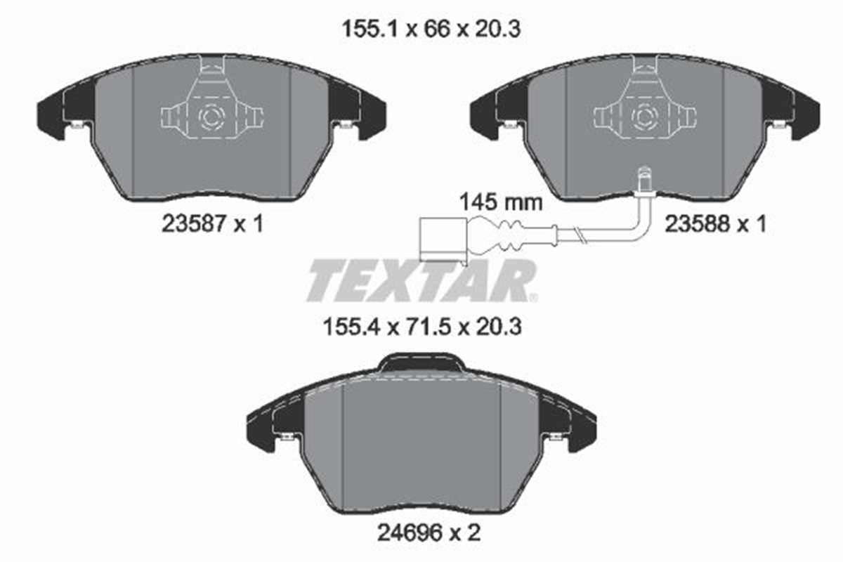 TEXTAR 2469602 - Fren Balatasi Ön - Vw Golf5-golf6-jetta-caddy-passat-leon