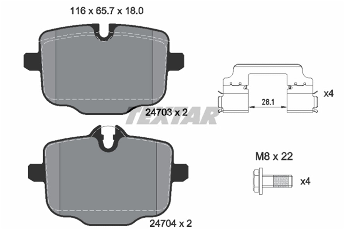 TEXTAR 2470301 - Fren Balatasi Arka - Bmw F06-f10-f11-f12-f13