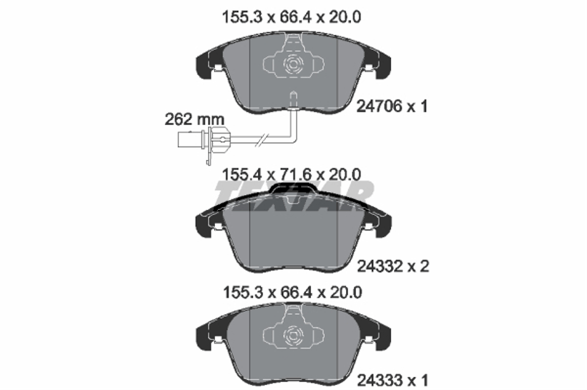 TEXTAR 2470601 - Fren Balatasi Ön - Vw A4-a5