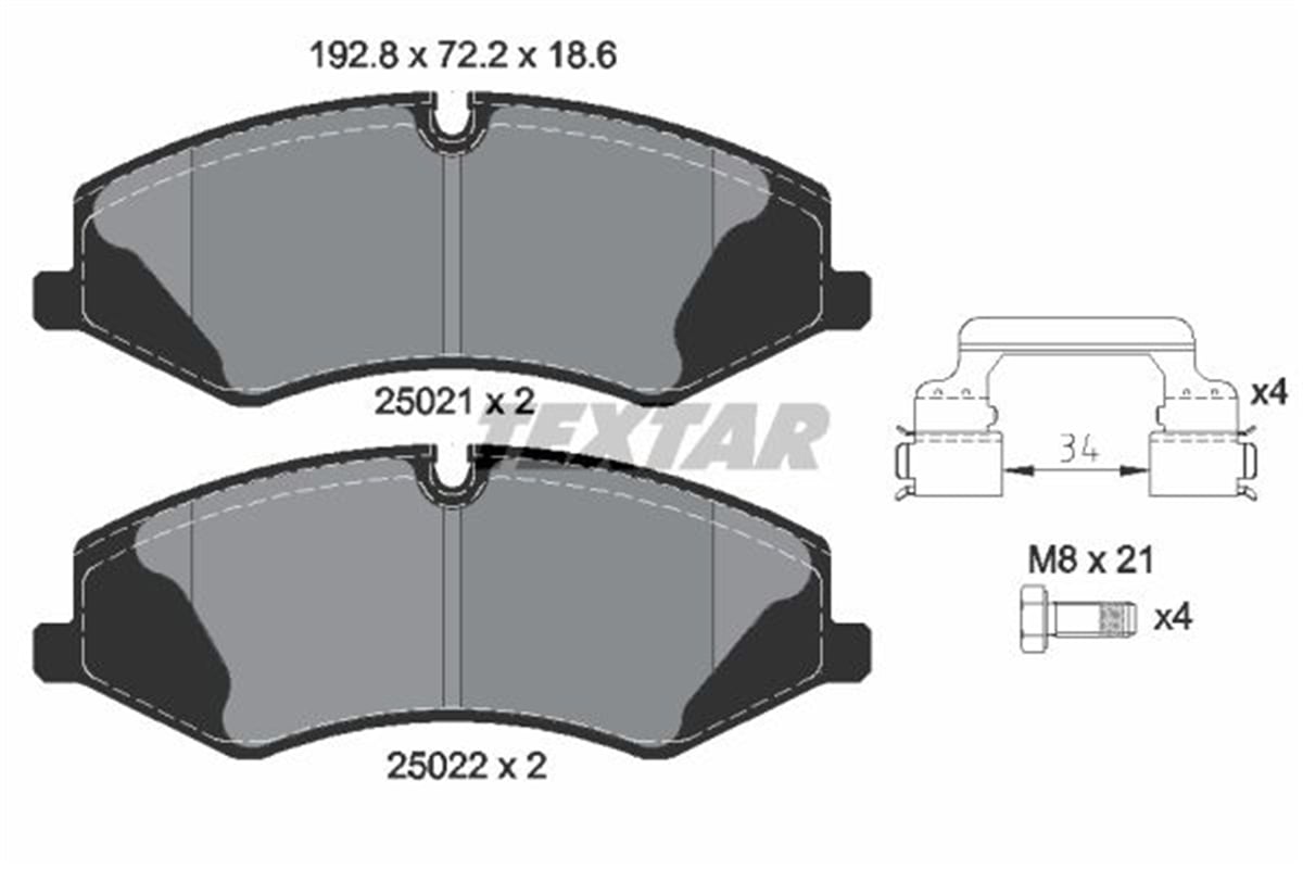 TEXTAR 2502101 - Fren Balatasi Ön - Bmw Land Rover Range Rover Discovery - Sport - V-iv