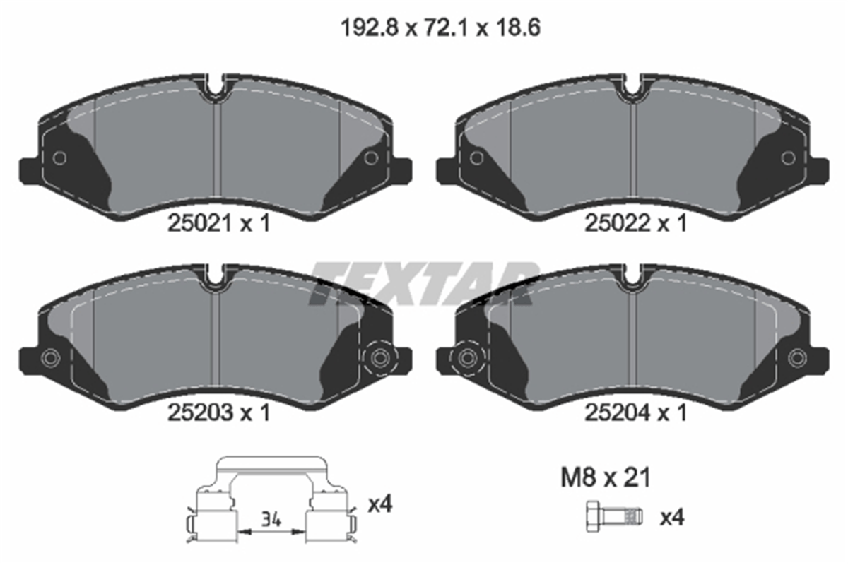 TEXTAR 2502201 - Fren Balatasi Ön - Bmw Land Rover Range Rover Discovery - Sport - V-iv