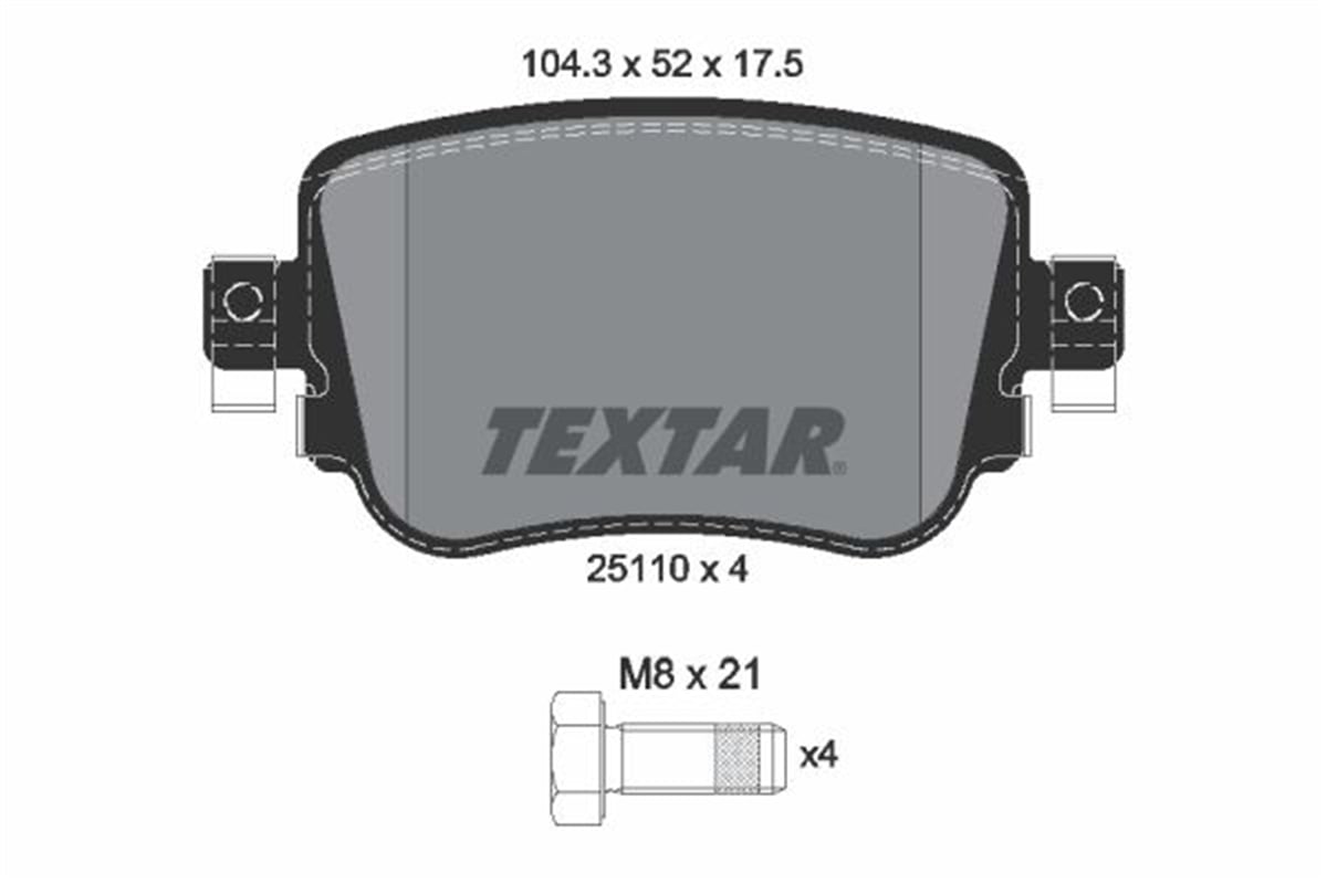 TEXTAR 2511001 - Fren Balatasi Arka - Vw Caddy-sharan-a1-q3