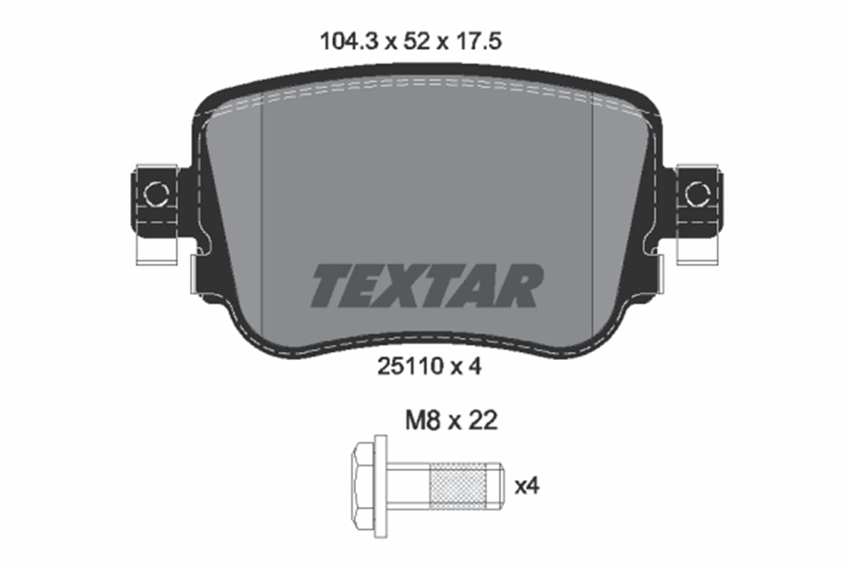 TEXTAR 2511003 - Fren Balatasi Arka - Vw Caddy-sharan-a1-q3
