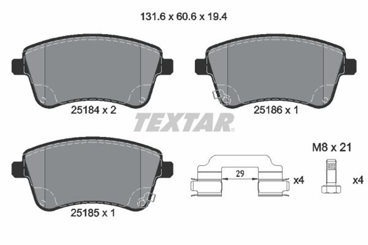 TEXTAR 2518401 - Fren Balatasi Ön - Kore Venga