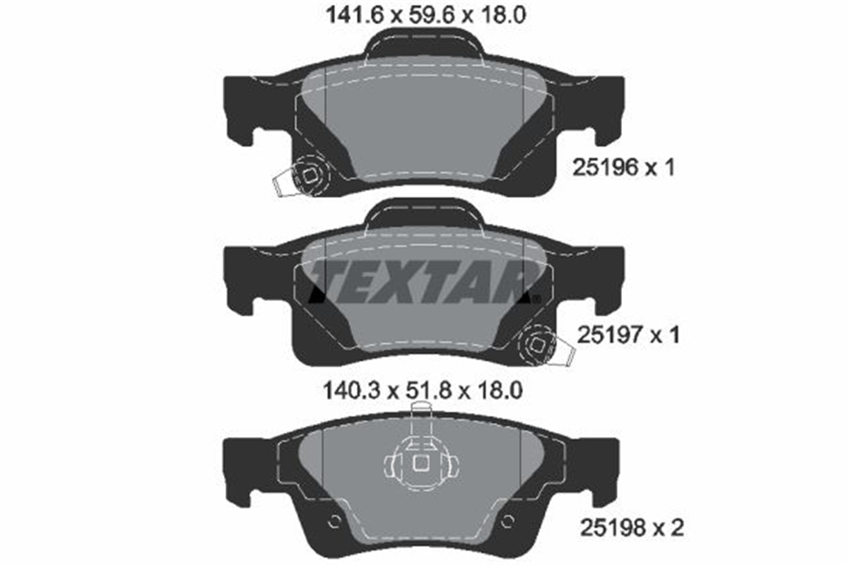 TEXTAR 2519601 - Fren Balatasi Arka - Fiat Grand Cherokee Iv/chrysler