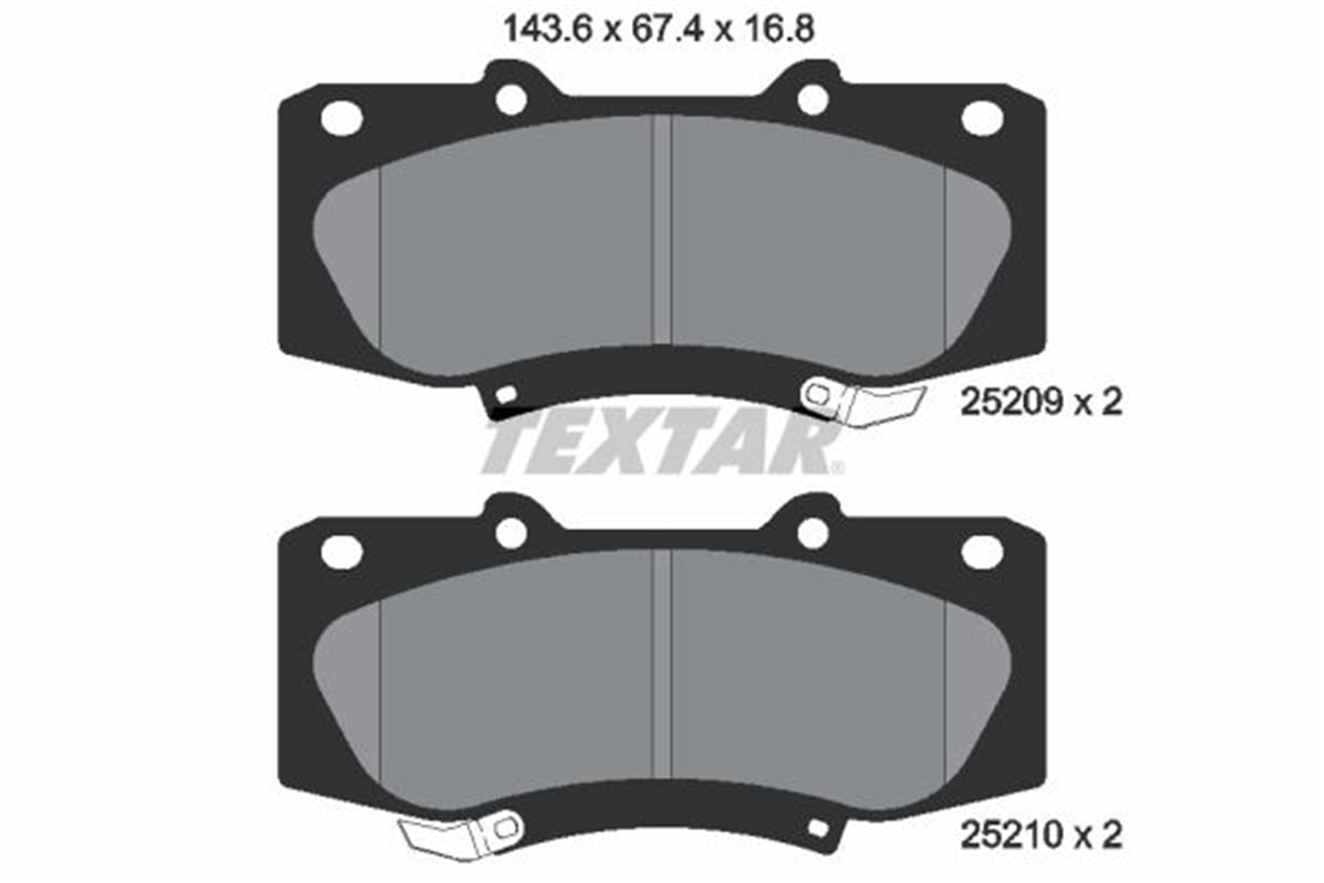 TEXTAR 2520901 - Fren Balatasi Ön - Japon Hilux (ln105, Ln106) : 4 Runner (rn1) 92-95 : Land Cruiser (j9) 96-02