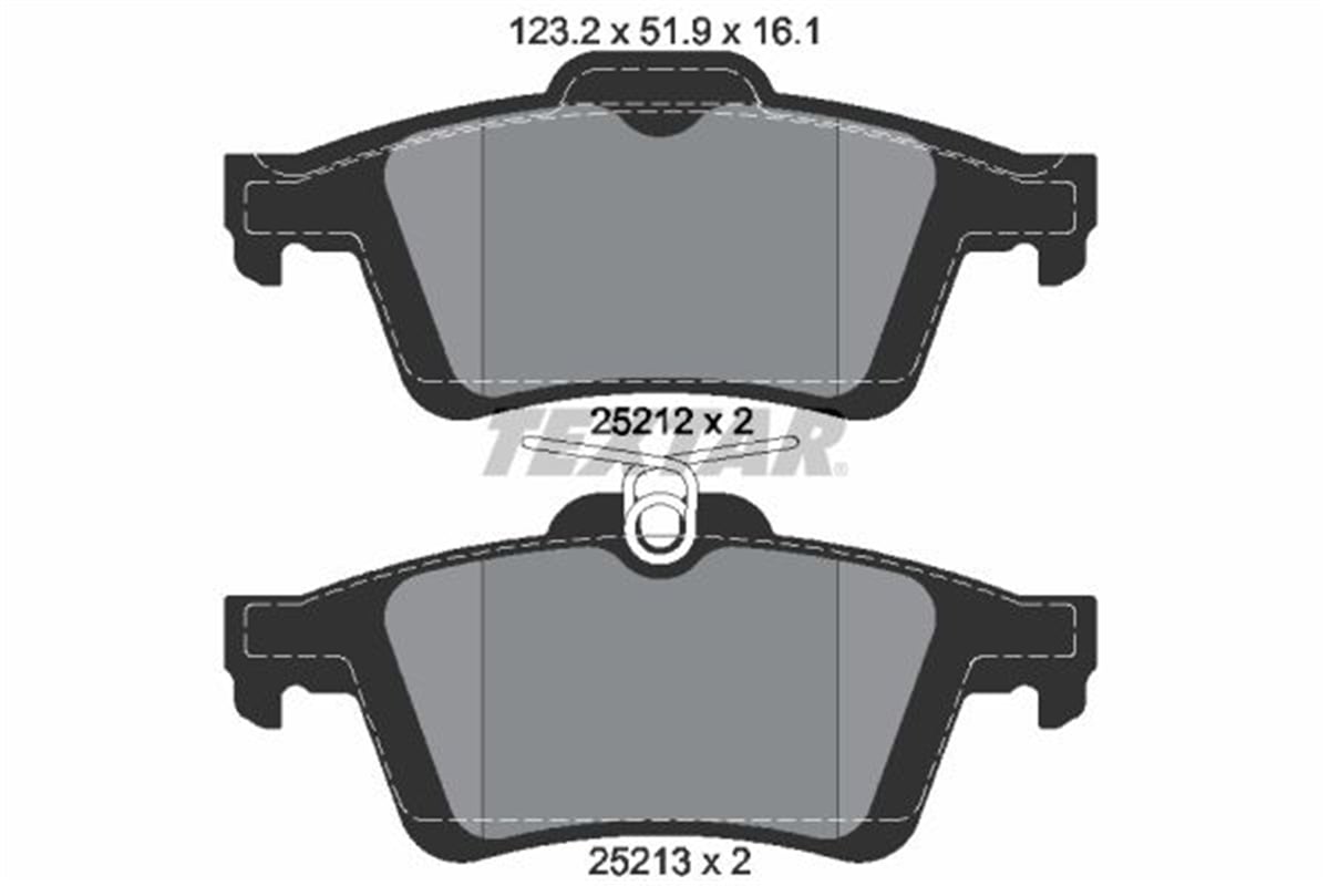 TEXTAR 2521201 - Fren Balatasi Arka - Ford Focus/vectra C/citroen / Mazda/ Renault /volvo