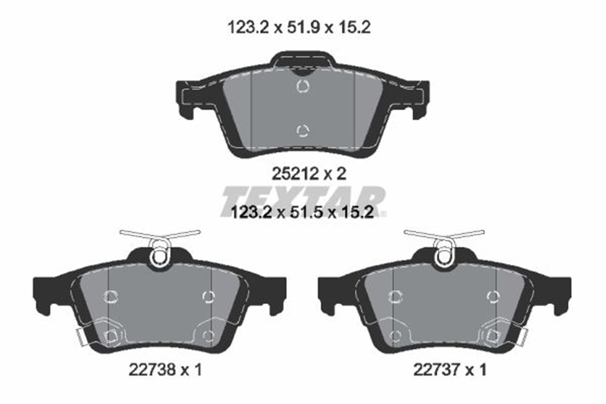 TEXTAR 2521204 - Fren Balatasi Arka - Ford Focus Iii 2.3 Rs