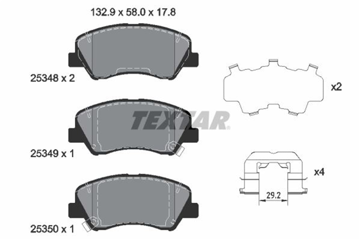 TEXTAR 2534801 - Fren Balatasi Ön - Kore Accent Blue/i20 15-/rio/ceed/cerato