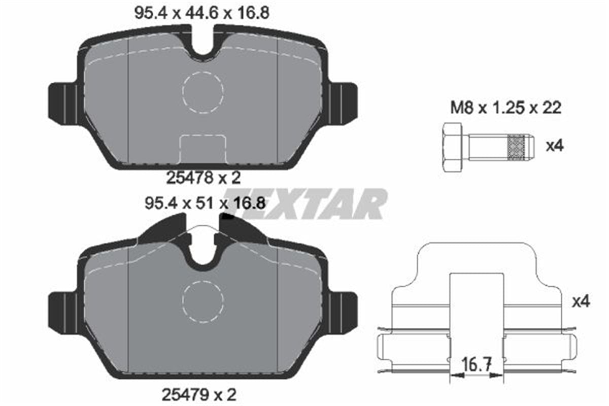 TEXTAR 2547801 - Fren Balatasi Arka - Bmw Mini R60-r61