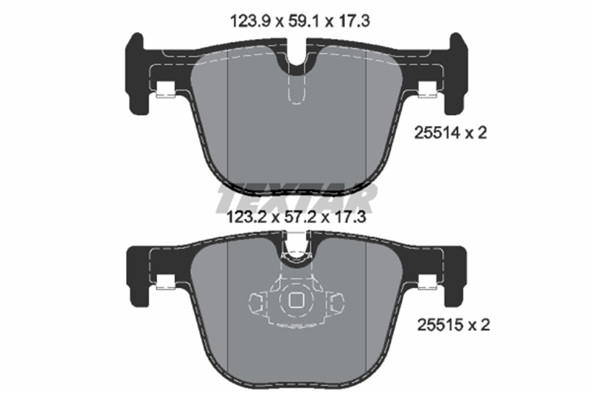 TEXTAR 2551401 - Fren Balatasi Arka - Bmw F30-f30 Lci-f31-f34 Gt-4f32-f32 Lci-f33-f33 Lci-f36 Gran Coupe