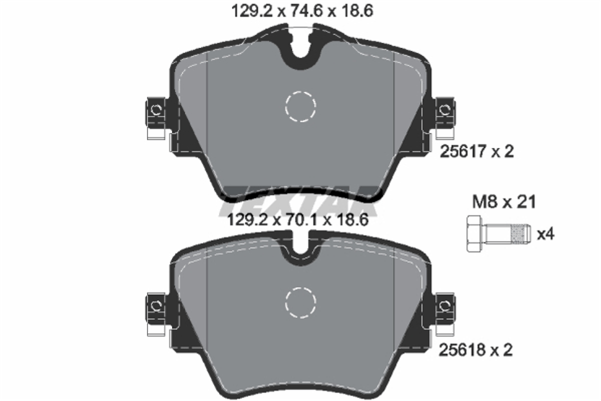 TEXTAR 2561701 - Fren Balatasi Ön - Bmw 1f40-2 F45-f46-x1 F48-x1 F49-x2 F39-g20-g21-g22-g23-g26-g28-g42-g30-g31-x3 G01-x4 G02 Mini F54-f60