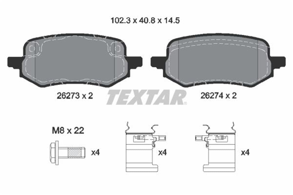 TEXTAR 2627301 - Fren Balatasi Arka - Ford Puma